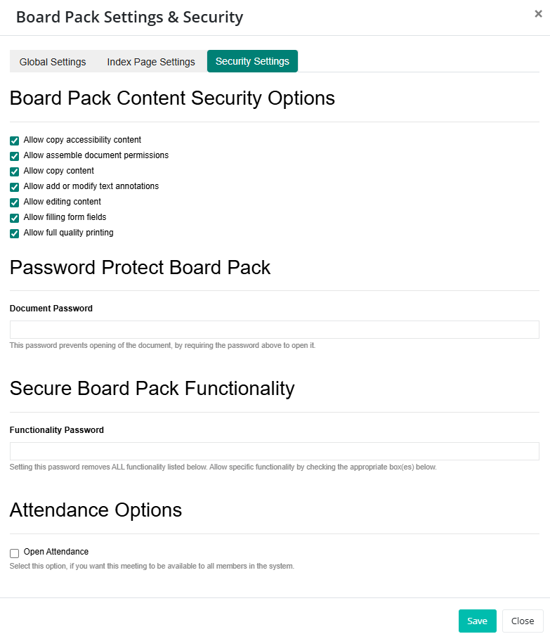 BoardCloud Security Settings